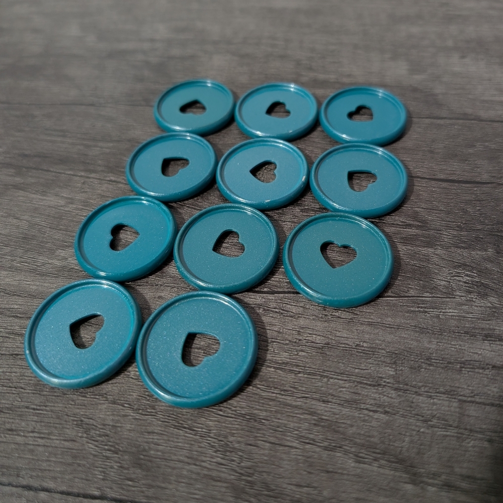 Happy Planner Metal Powder Coated Teal Blue Heart Cutout Discs